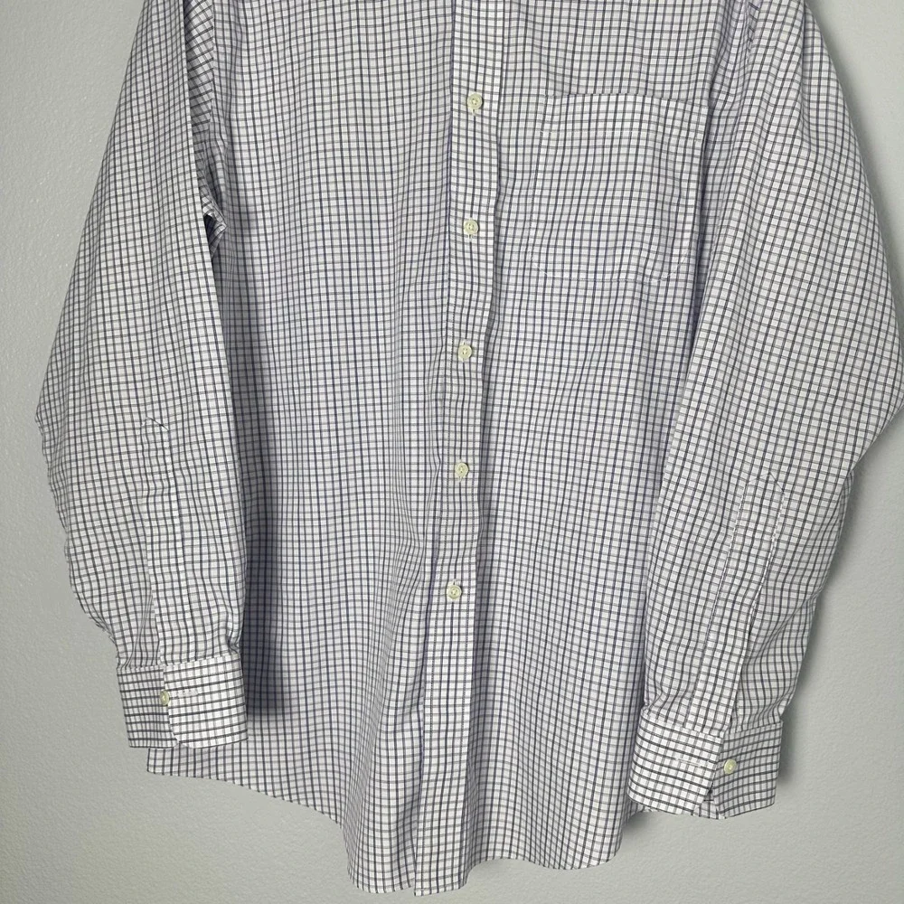Brooks Brothers Mens-16-34 Regent‎ Dress Shirt Blue Plaid  Non Iron Cotton